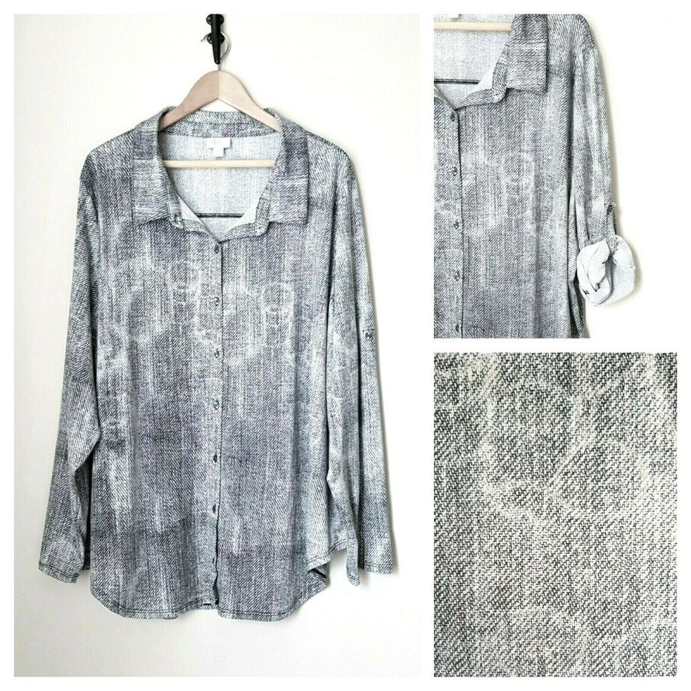 NWOT LuLaRoe Sz 3XL Valentina Button Up Shirt